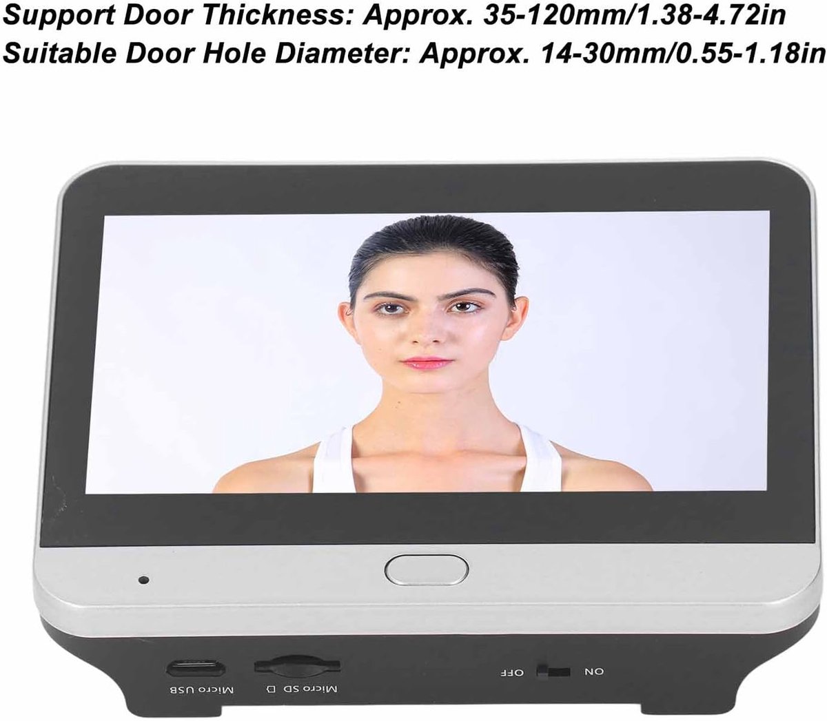 Deurkijker Kijkgaatjecamera, 4,3 Inch LCD HD-scherm Digitale Videodeurbel, Elektronische Bewaking Deurkijkgaatje Kijker Nachtzicht 120 ° Groothoek Bewegingsdetectie