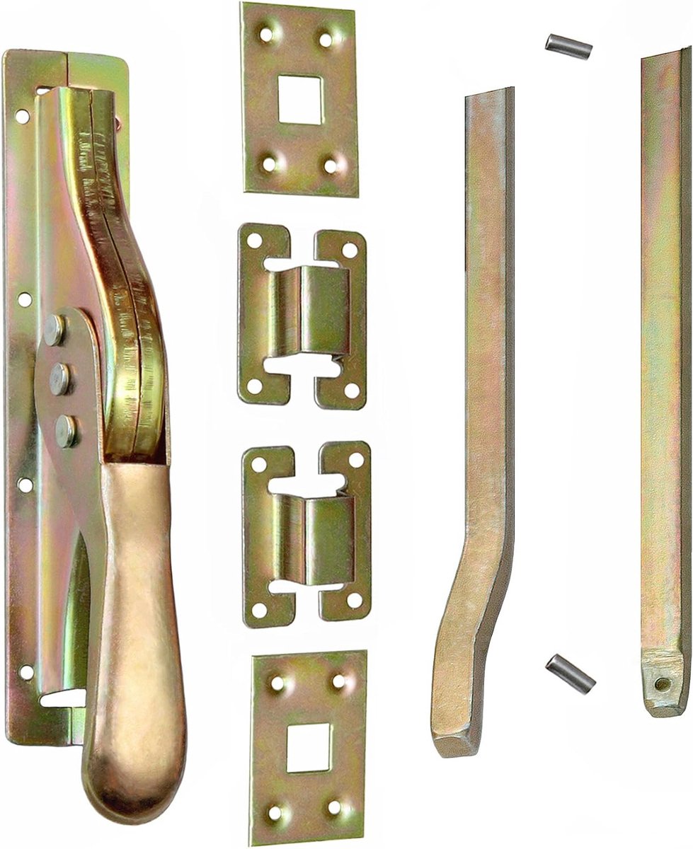1 set taarten driebriegel deurriem stangen 2740/14 mm geel verzinkt
