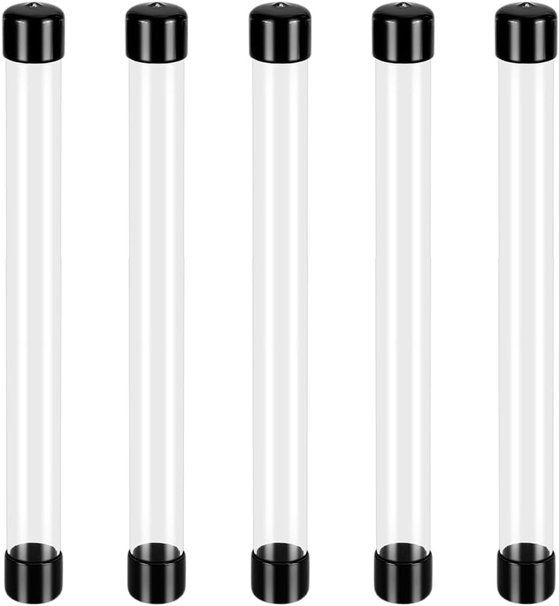 Dailygoods- Plastic Buizen 5 Stuks - Doorzichtige Stijve Buizen - 12 Inch/305mm Lengte - ID 0,91 Inch - Draagbare Opbergbuis - Polycarbonaat Buis