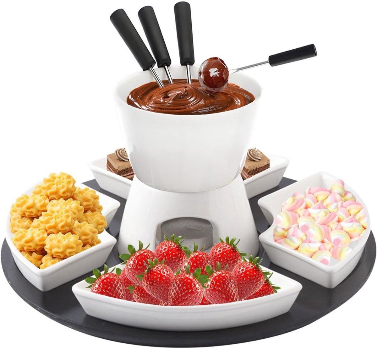 JCP® Kaasfondue - Fondueset - Kaasfondue pan - Wit - 28cm x 27cm x 16cm