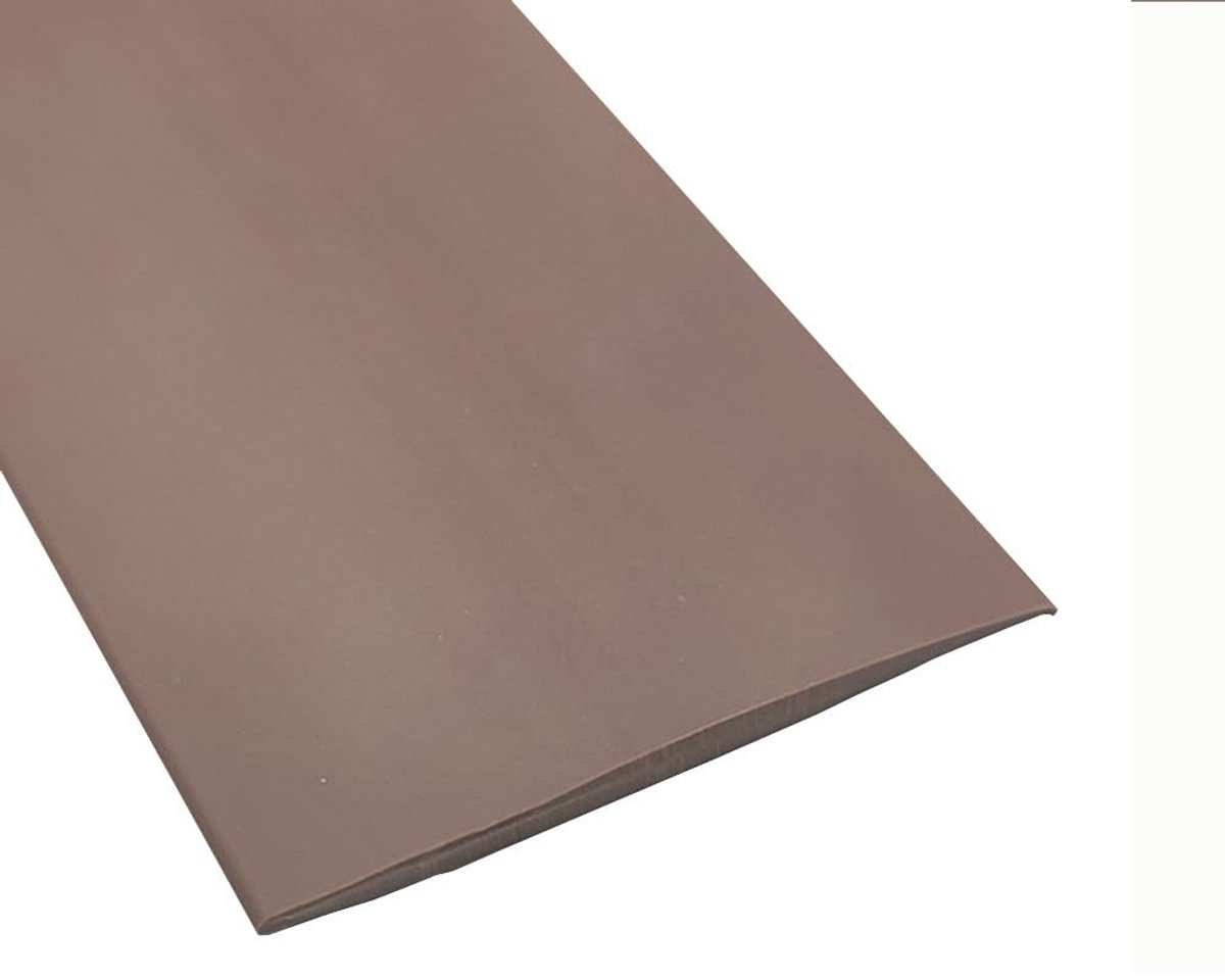 1 m x 5 cm vloerovergangsstrip, zelfklevende PVC-vloerdrempelstrip, plat laminaatprofiel, vloerrand, sierstrip - bruin