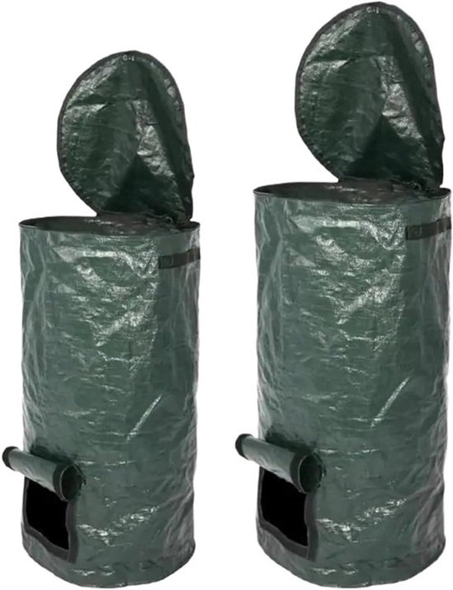 Tuinafvalzakken - Compostzakken Bladenzakken - Tuin Opruimen - Opvouwbaar Milieuvriendelijk - 35x60cm - Groen