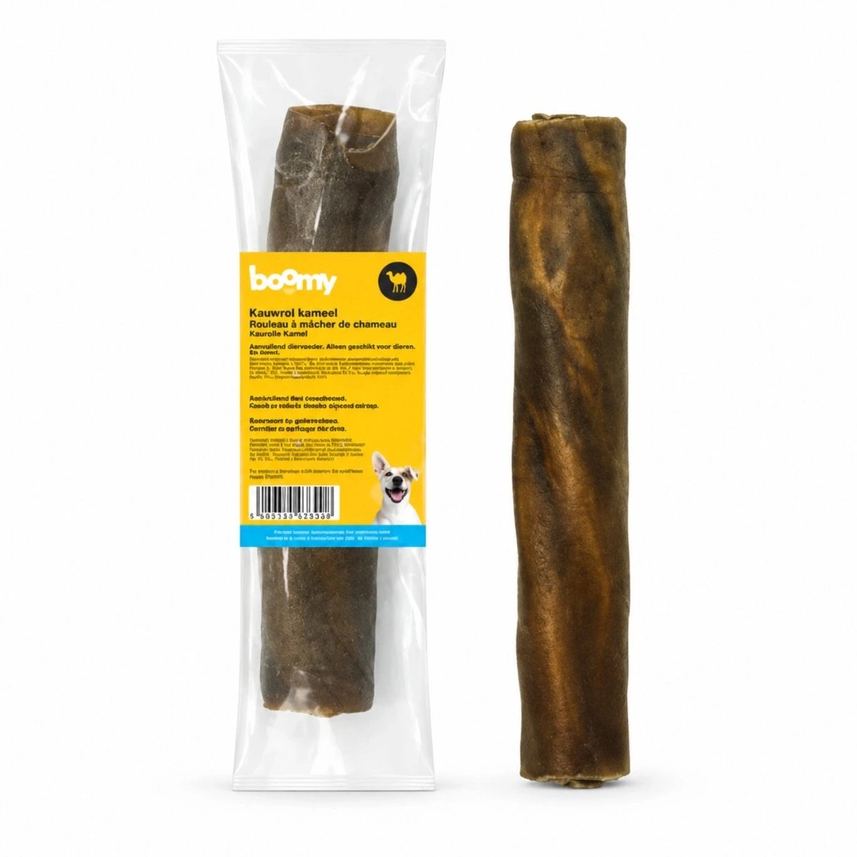 Boomy - Kauwrol van kamelenhuid – 25 cm – 100% Kameel - Natuurlijke hondensnacks - Extra Harde kauwsnack hond - Hondensnoepjes