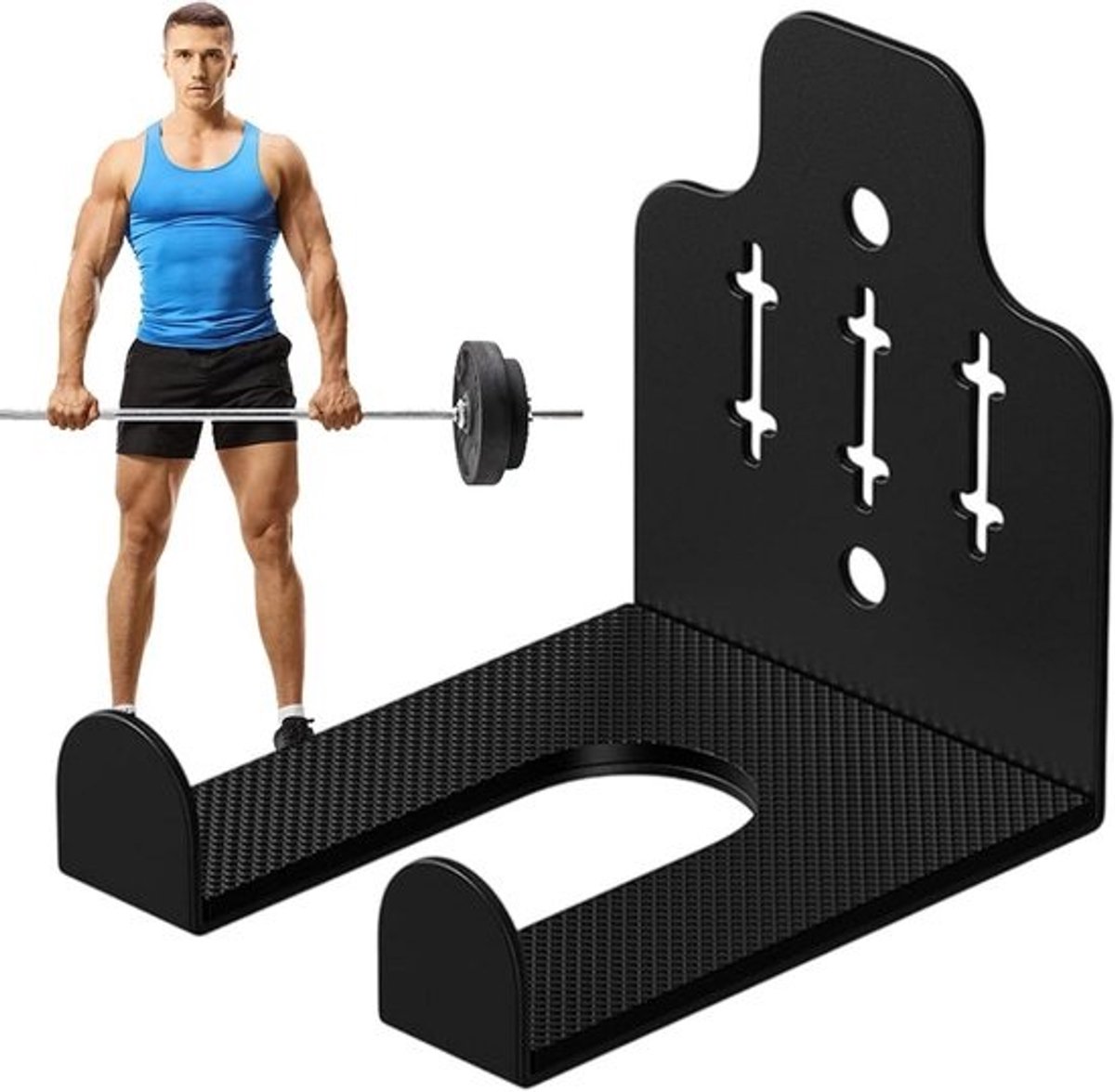 Halterrek - Halterhouder - Sportruimte Organiseren - Ruimtebesparend Verticaal - 10 x 83 x 11 cm - Zwart