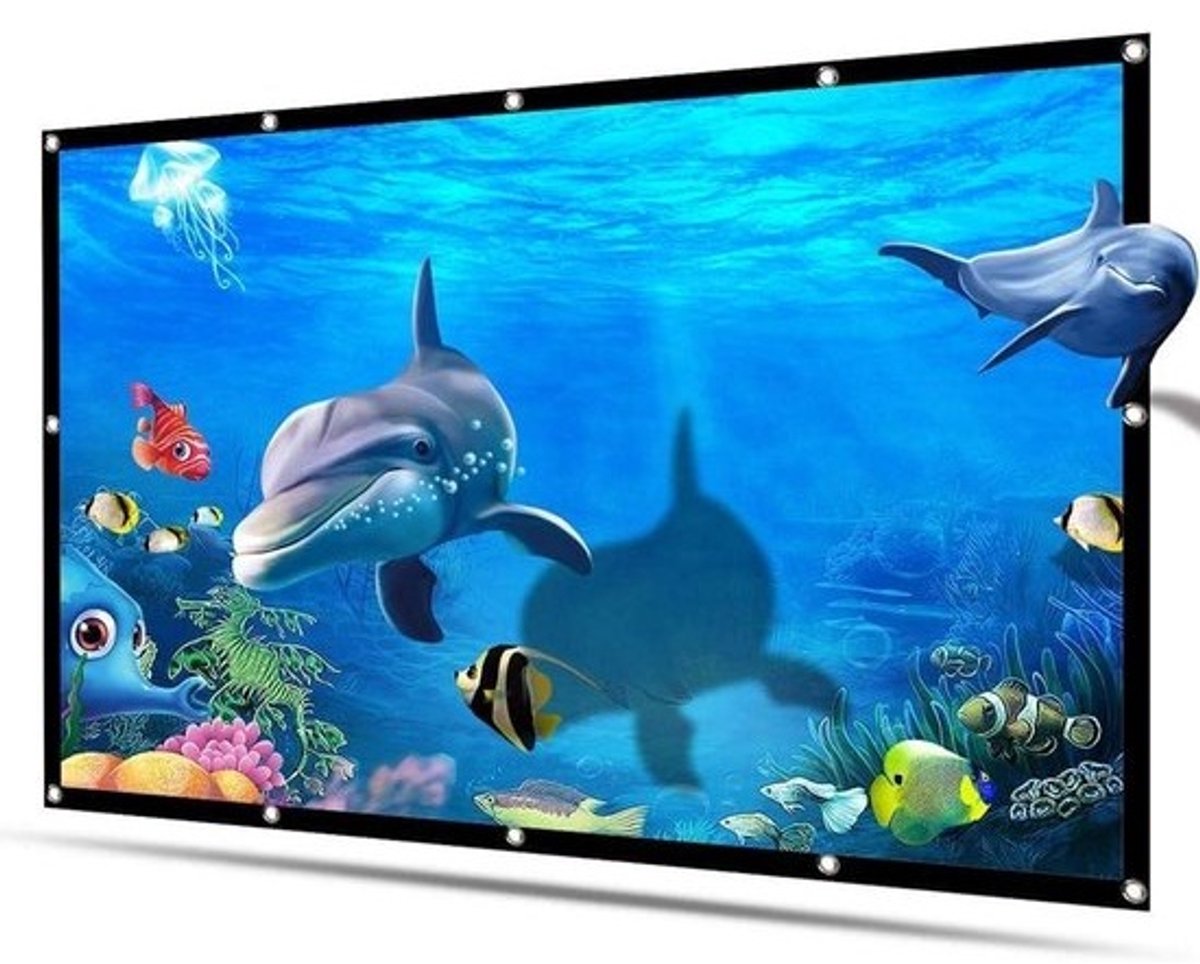 Projectiescherm Opvouwbaar - Beamer Scherm - Thuisbioscoop Maken - Gelijkmatige Lichtverspreiding - 100 Inch 16:9 - Wit
