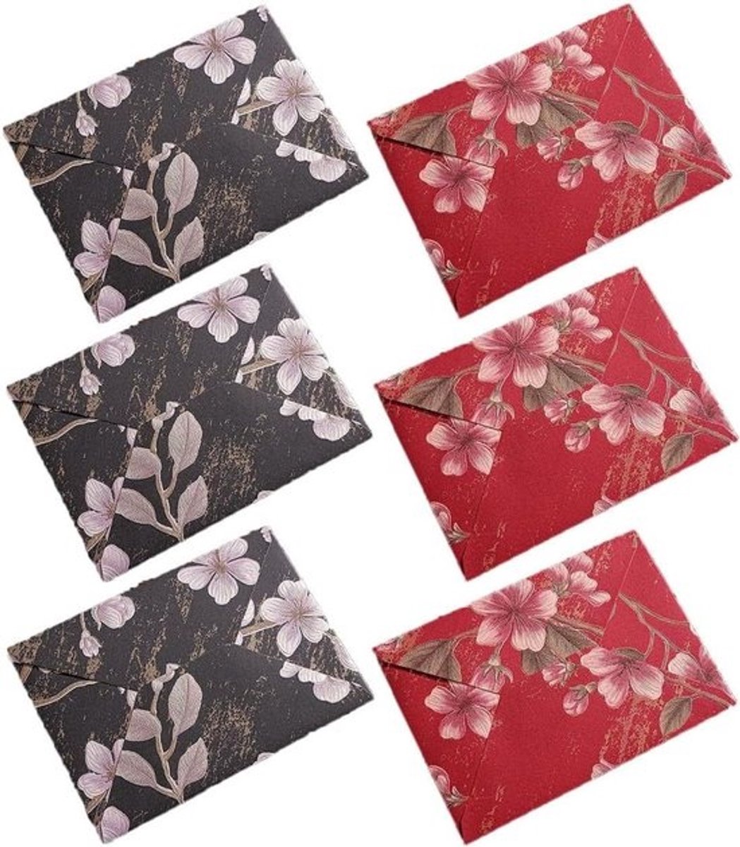Enveloppen met bloemenpatroon - Wenskaarten enveloppen - Uitnodigingen versturen - Zelfklevende sluiting - 175 x 125 mm