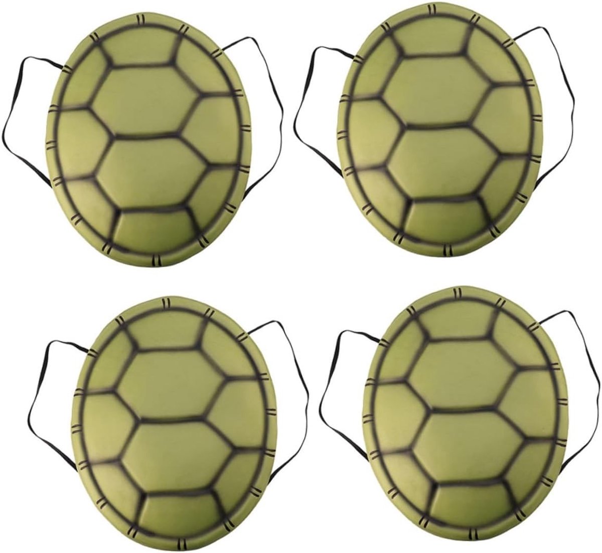 4-delige Schildpad Rugzak voor Kinderen, Halloween Kostuum, EVA Schildpad Pantser met Elastische Band, Cosplay Accessoires en Feestoutfit