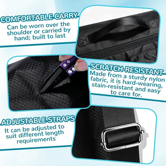 Praktische yogamat tas met zijrits, ideaal voor het opbergen van yogamatten, handdoeken en sportkleding, met aparte opbergcompartimenten — afbeelding 4
