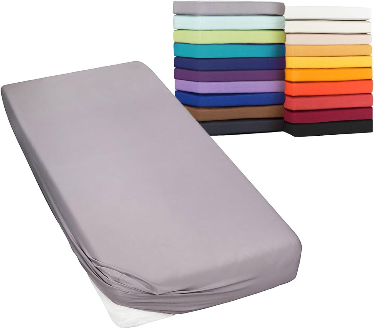 -Classic Hoeslaken voor boxspringbed, waterbed, matrassen, 160 g/m², 180 x 200 - 200 x 220, grafiet