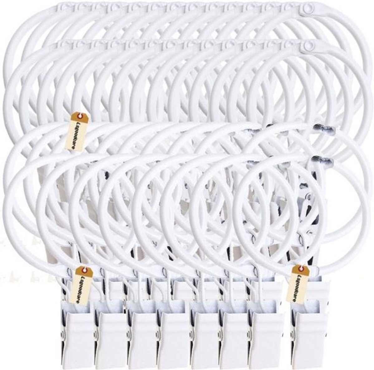 Openbare Gordijnklemmen met Ringen - Sterke Metalen Decoratieve Clips - 40 Stuks