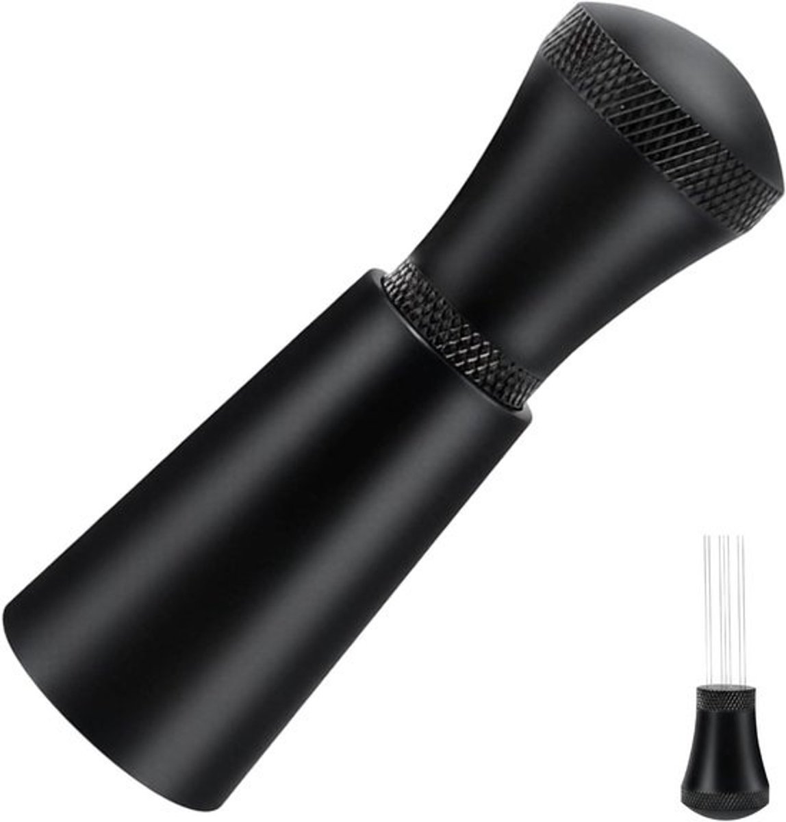 Aluminium WDT Tool - Koffiedistributeur Naalden - Espresso Bereiding - 7 Precisie Naalden - 58 mm - Zwart