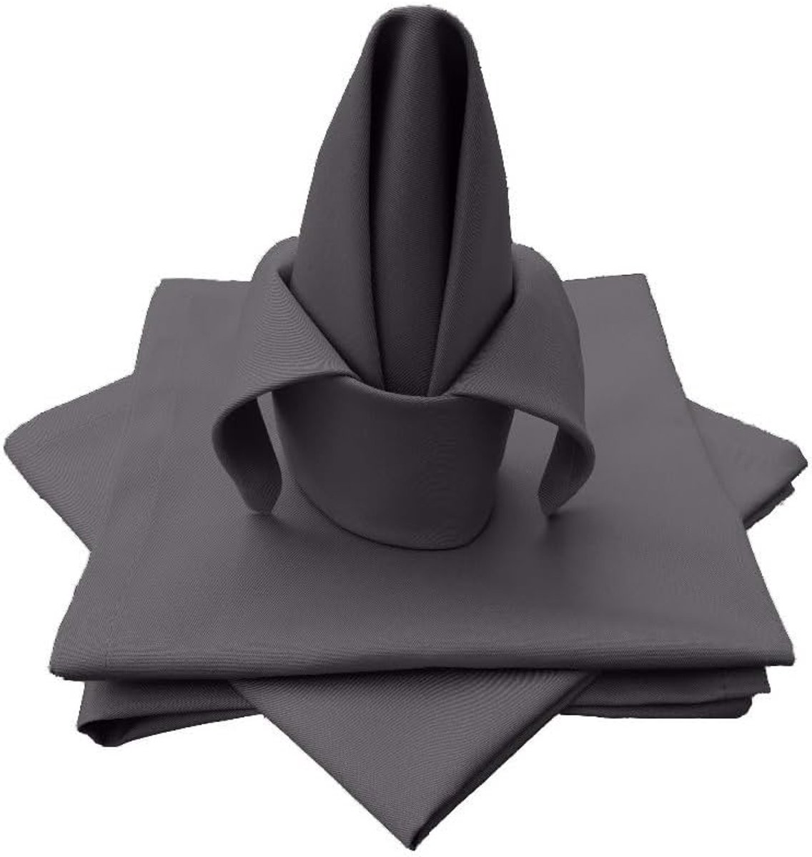 Stoffen servetten tafelkleed 4 stuks van 100% katoen collectie concept, kleur en grootte naar keuze (stoffen servet set van 4-45x45cm, basaltgrijs)