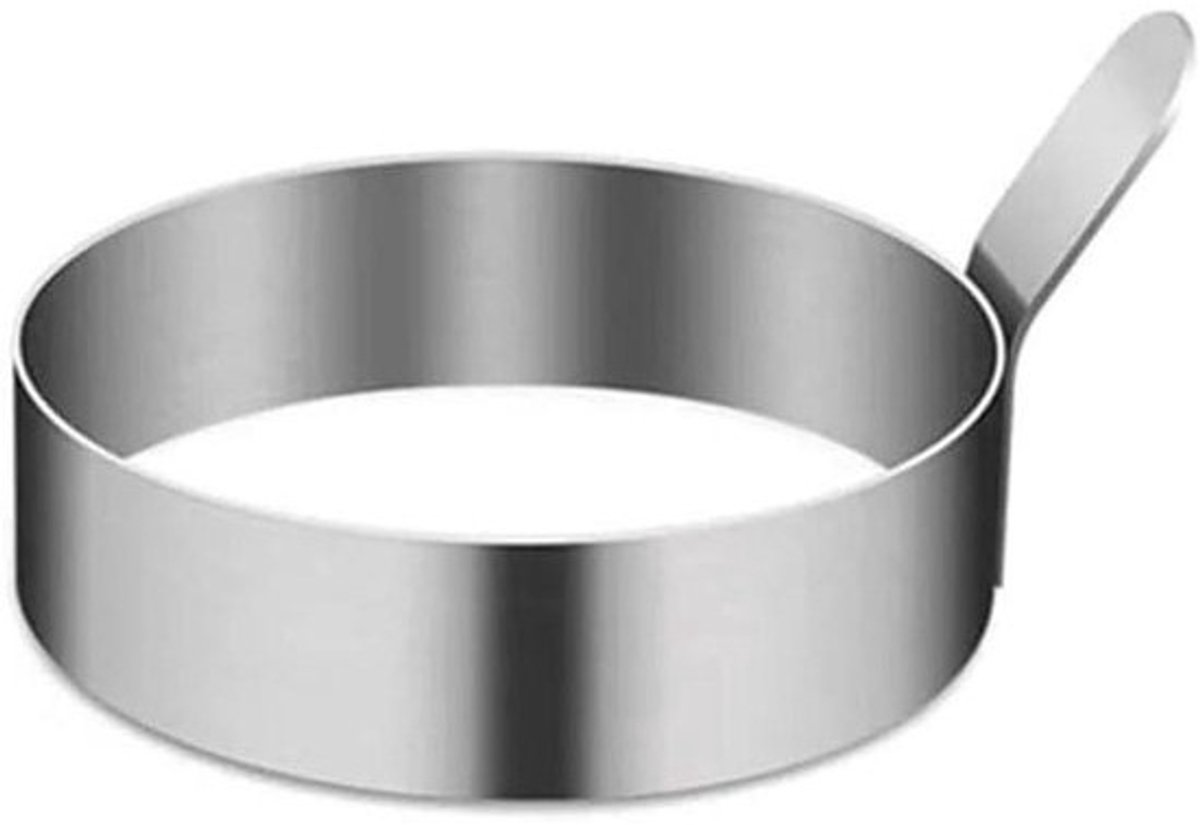 Eiervorm Keukengerei - Omelet Ring - Ontbijt Maken - Roestvrij Staal - 7.5 cm - Zilverkleurig