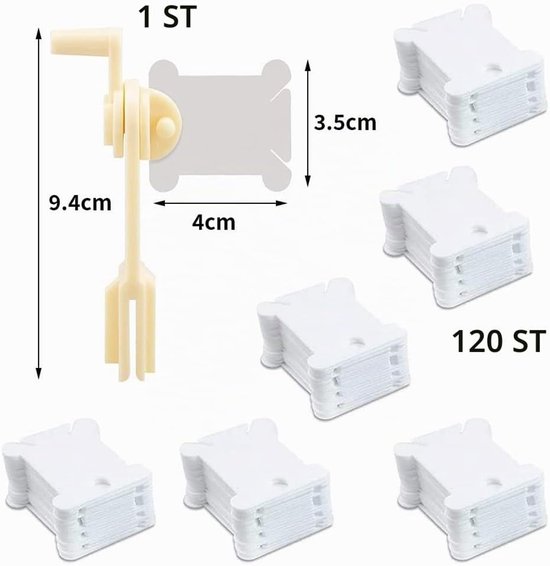 Spoelen, kunststof borduurgaren, kaarten, witte kruissteek, garenkaarten met floss winder garenspoelen voor handwerk, doe-het-zelf borduurwerk, naaien, wit — afbeelding 5