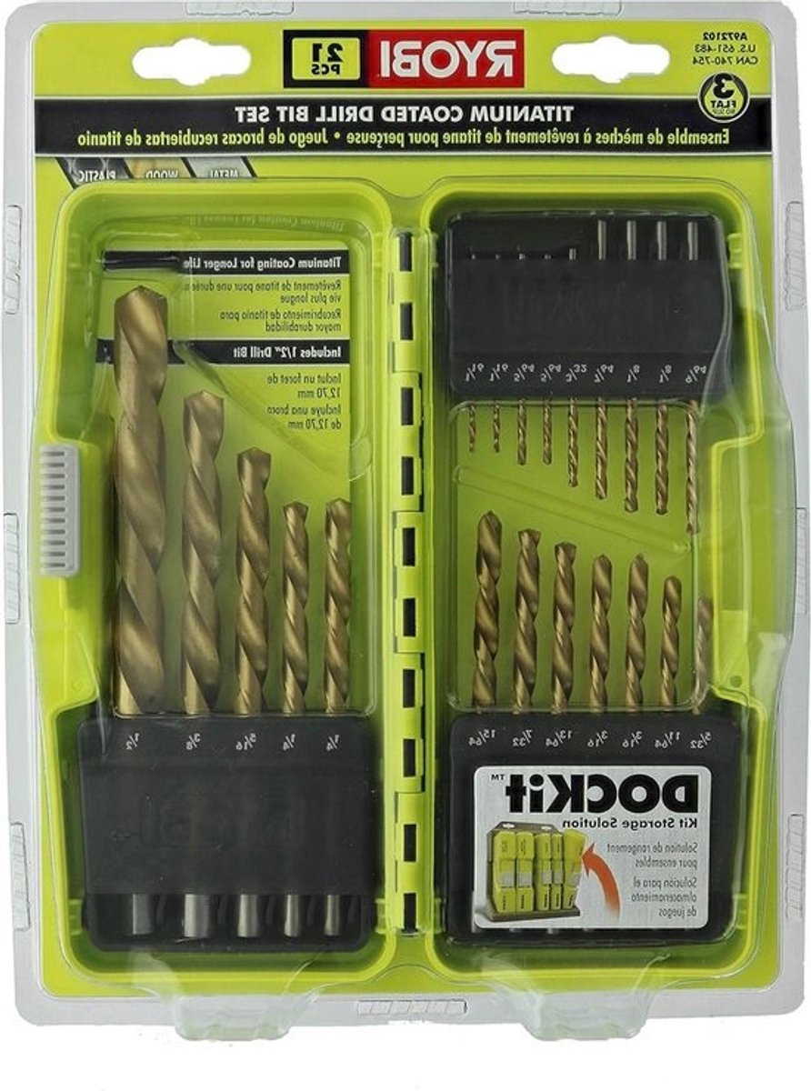 Boorset Titanium - Borenset Metaal - Gaten Boren - Titanium Gecoat - 21-delig - Grijs