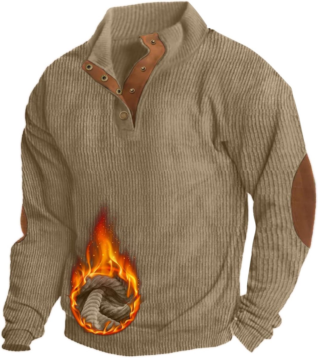 Sweatshirts Henley Neck Snap Knopen Stand Kraag Lange Mouw Winter Sweatshirt Tops