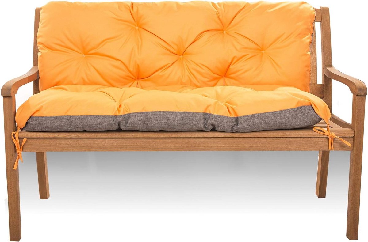 Zitkussen voor Hollywood-schommelbank - Zitbank met rugleuning - Tuinschommelkussen - Outdoor bankkussen (180 x 60 x 50, Oranje)