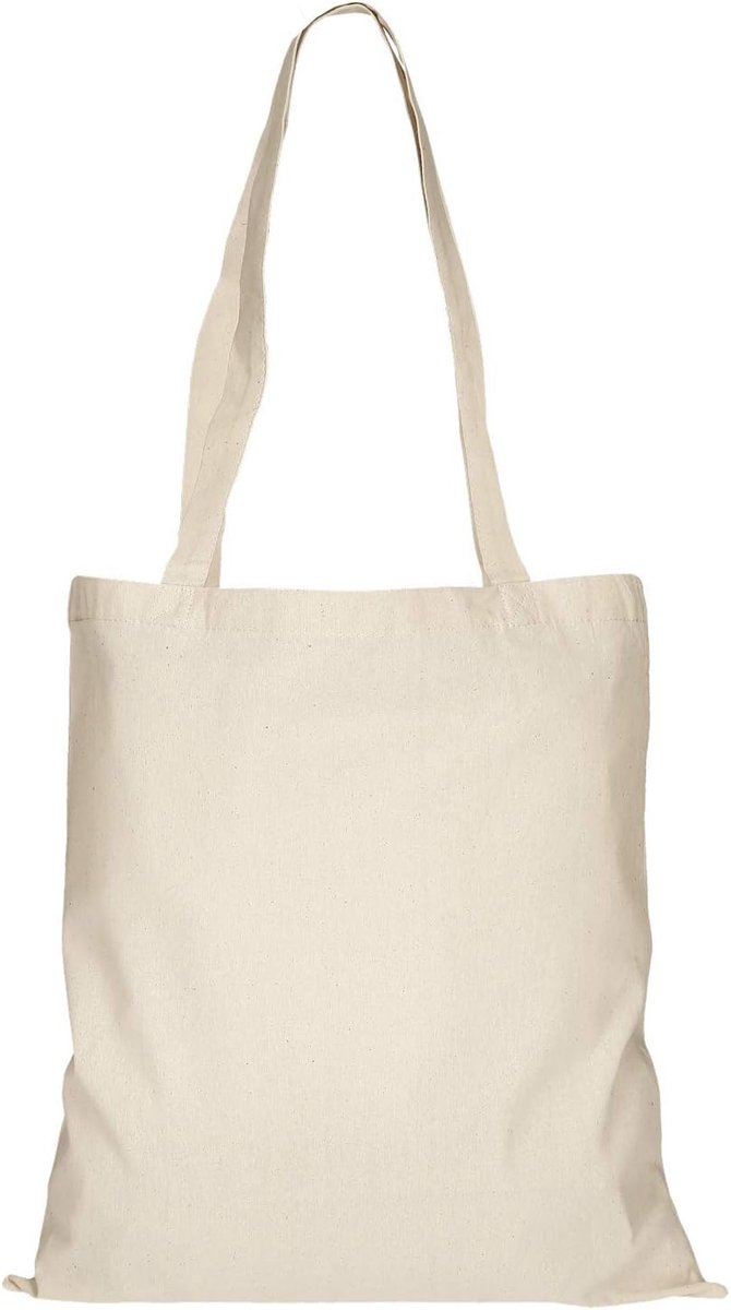 Katoenen tassen, verpakking van 10, 25 of 100 stuks, 28 kleuren, met twee lange hengsels, 38 x 42 cm, jute tas, onbedrukt