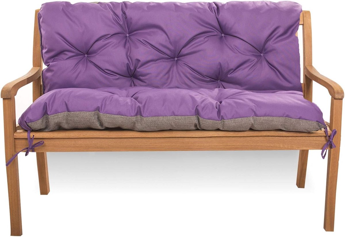Zitkussen voor Hollywood-schommelbank - Zitbank met rugleuning - Tuinschommelkussen - Bankkussen voor buiten (180 x 60 x 50, Violet)