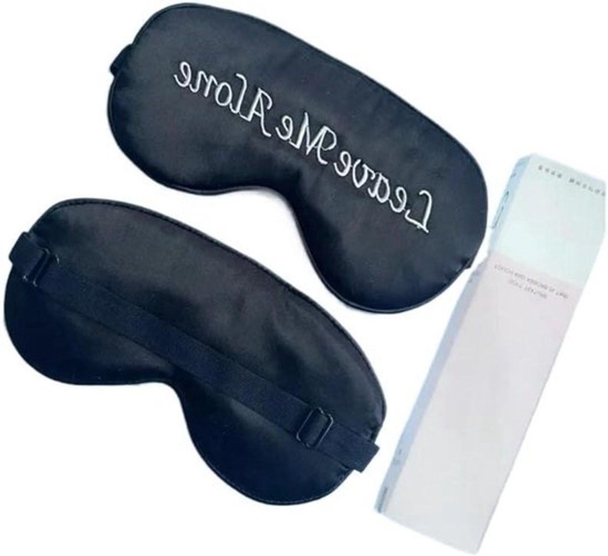 Zijden Slaapmasker - Oogmasker Blinddoek - Comfortabel Slapen - Verduisterend Flanel - 20x9.5 cm - Zwart