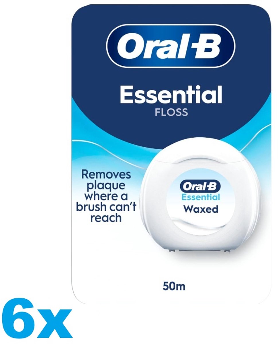 Oral-B Esssential Floss - Waxed - 50m - 6 Stuks