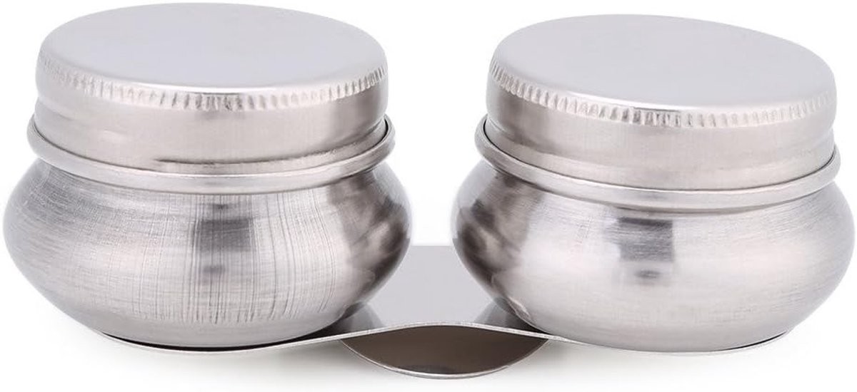 Dailygoods- Paletbeker Roestvrij Staal - Dubbele Paletbeker - Olieverf/Terpentijnoplosmiddelcontainer - Verzegeld Deksel - Stevige Clip - Handig voor