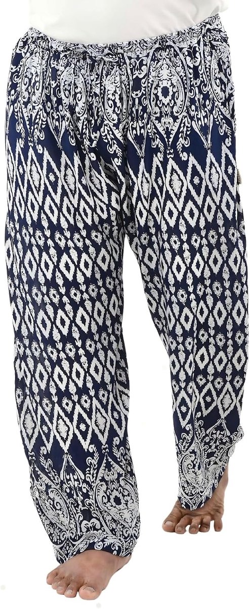 Relaxbroek ISAN - Harembroek, Wellnessbroek, Loungebroek, Comfortbroek, Vrijetijdsbroek, Zomerbroek, Unisex Dames & Heren, Vakantie, Kur, Spa