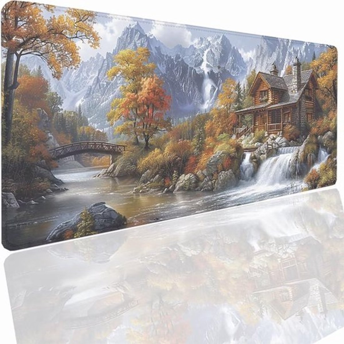 XXL Gaming Muismat - Bureauonderlegger Toetsenbordmat - Soepel Gamen Werken - Waterdicht Antislip Oppervlak - 80x30x0.3 cm - Landschap