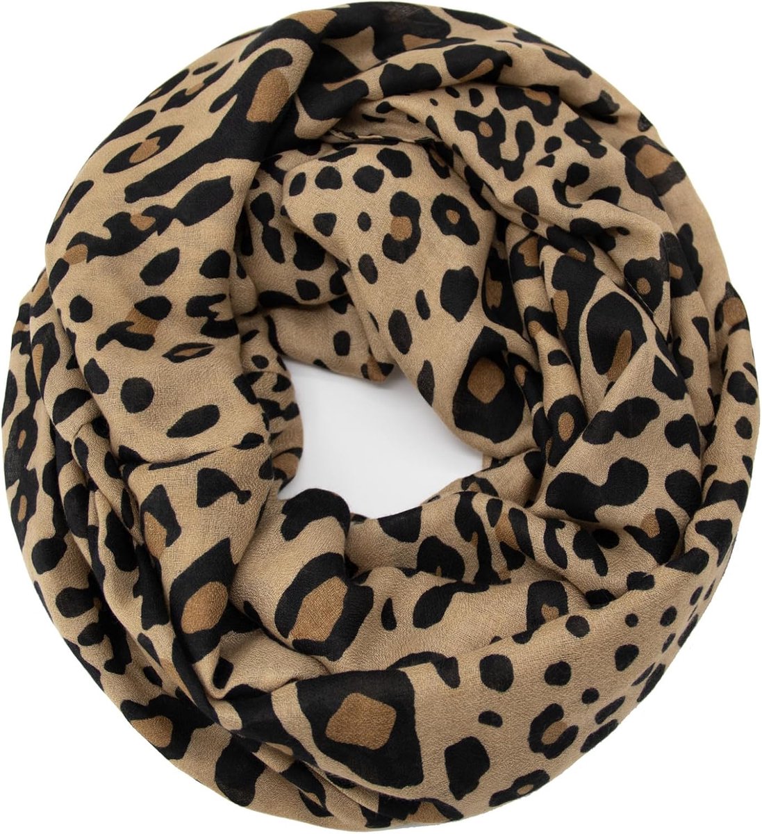 Leo patroon XXL colsjaal rond loopsjaal dames luipaard sjaal meisjes dierenprint doek