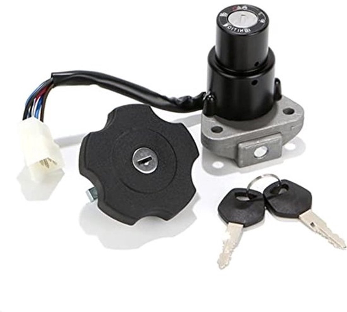Contactslot en Sleutelset - Ontstekingsslot Motor - Motorbeveiliging - Standaard Pasvorm - 6-Draads - Zwart