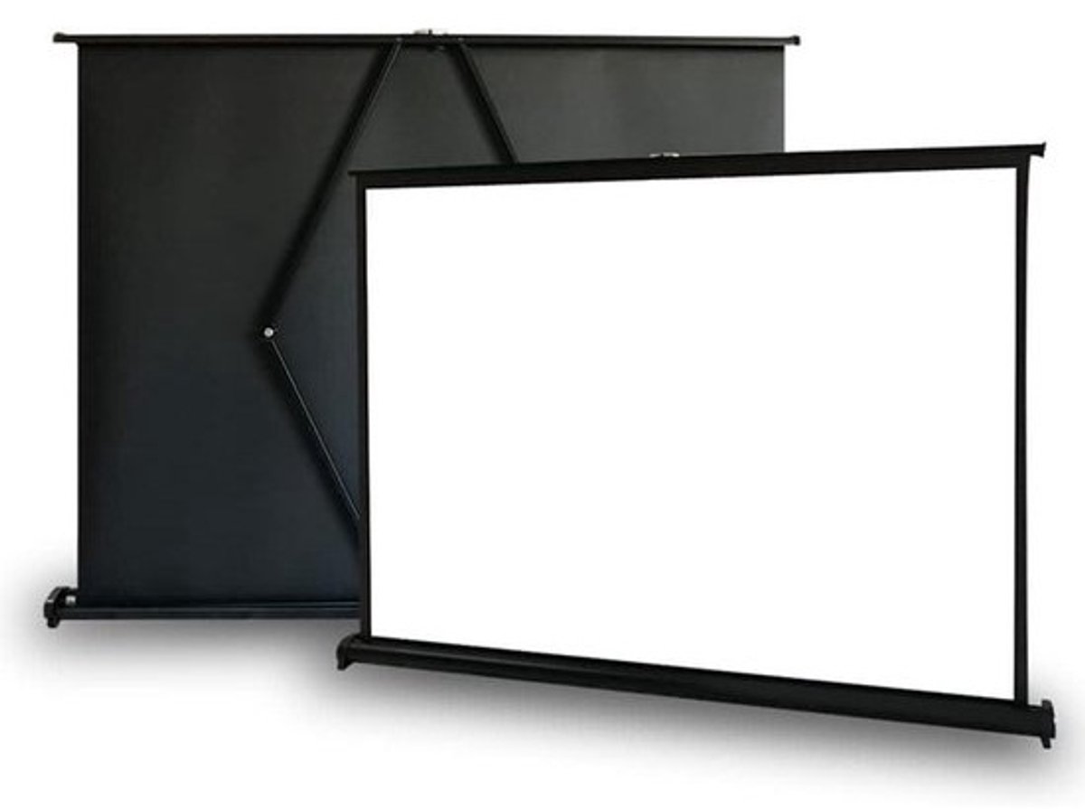 Projectiescherm Vloerstaand - Mobiel Scherm - Thuisbioscoop - Snel Uitschuifbaar - 40 inch 4:3 - Wit