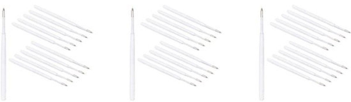 Pin Pen Vullingen - Reserve Naald - Vinyl Wieden - Fijne Punt - 30 Stuks - Wit