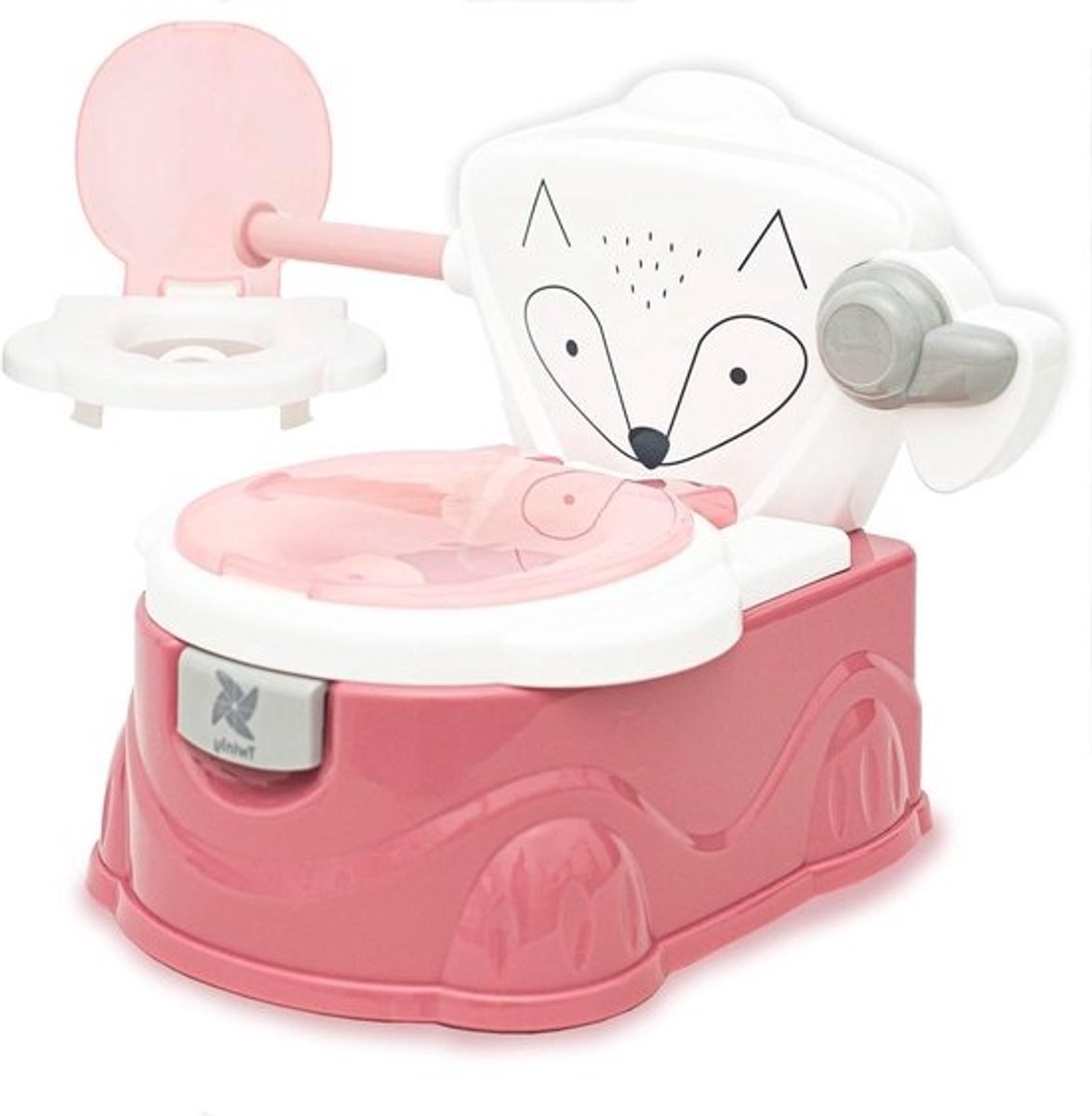Kinderpotje - Zindelijkheidstrainer - Zindelijk Leren - Met Papierhouder - 38.5 x 31.7 cm - Roze