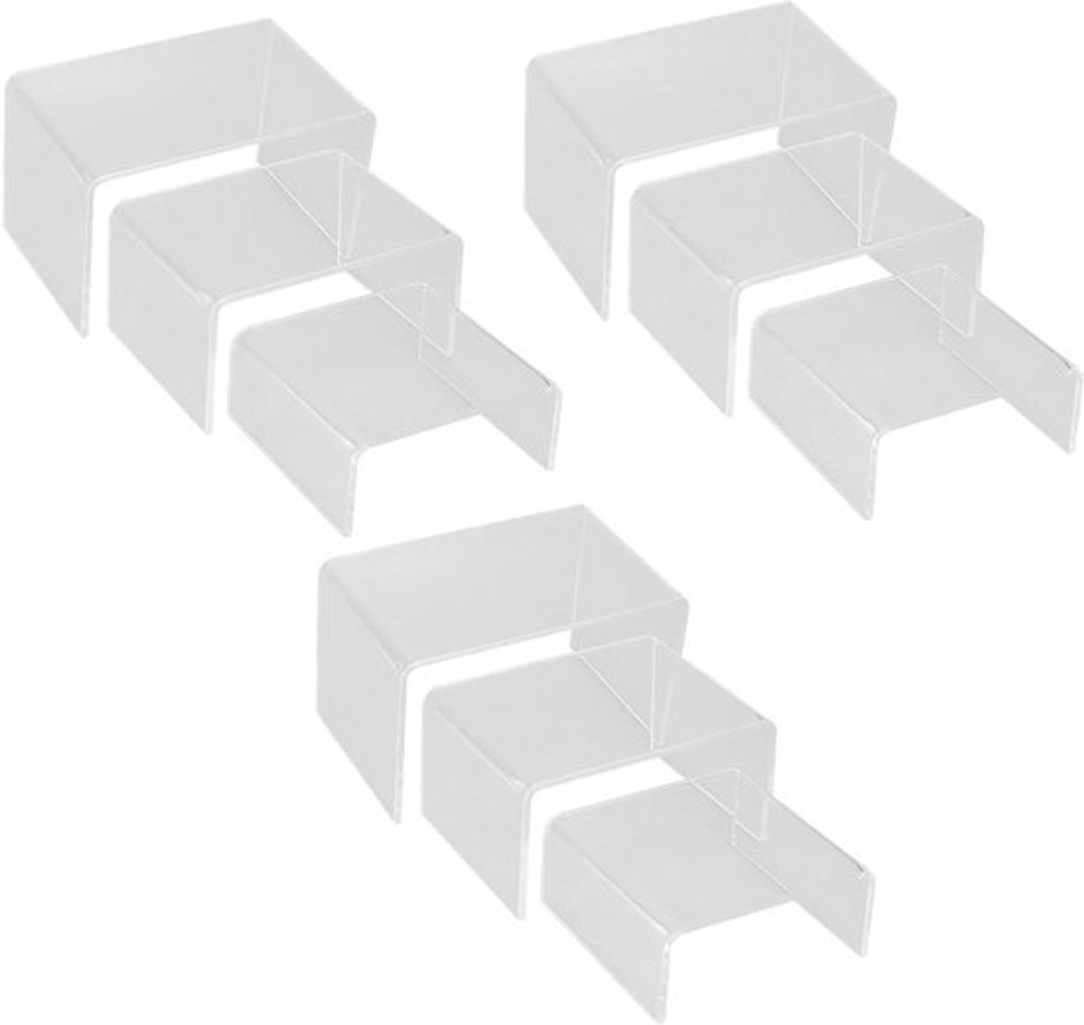 Acryl Display Riser - Etalage Standaard - Sieraden Presenteren - Driehoekige Vorm - 10 Stuks - Transparant