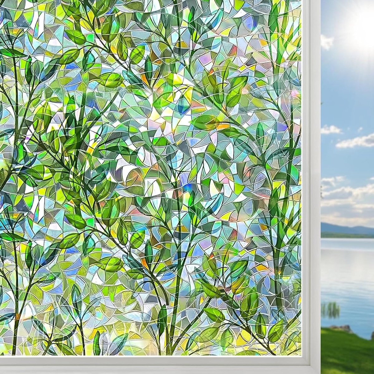 Inkijkbescherming, 44,5 x 400 cm, ondoorzichtige raamfolie, spiegelfolie, zelfklevend, raamfolie, privacyfolie, patroon, statisch, zonder lijm