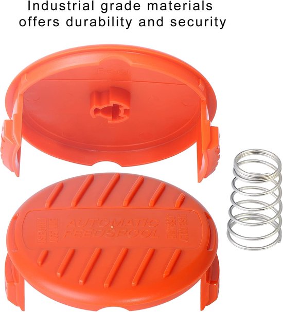 16 stuks lijnsnaartrimmer vervangende spoelset, onkruidverdelger cap, automatische voertrimmer, 0,07 inch, 30 ft, compatibel met zwart en Decker AF-100, 12 spoelen + 2 doppen + 2 veren — afbeelding 4