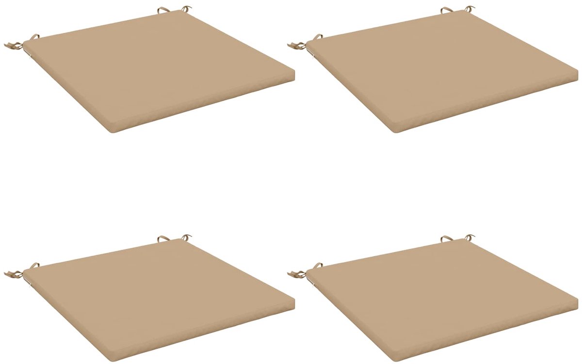 vidaXL Zitkussens - SOEST - 4 - st - 100% - Polyester - Zand - 70 - x - 70 - x - 3 - cm