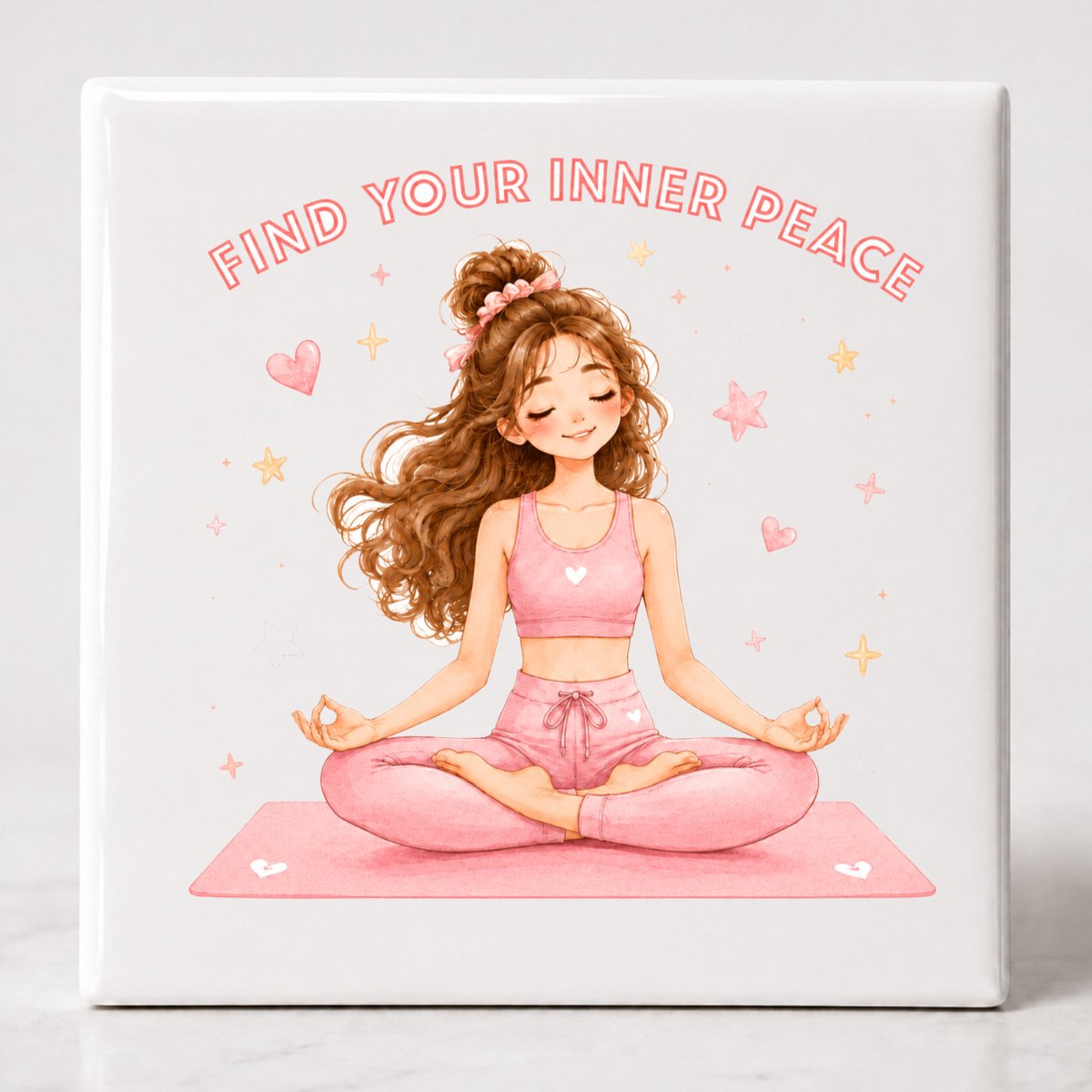 Tegel spreuk Yoga Find your inner peace