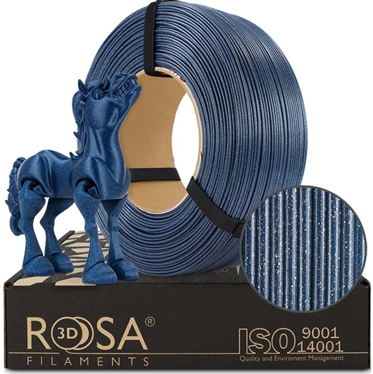 Rosa3D PLA Galaxy Navy Blauw 1,75 mm 1 kg Refill Filament