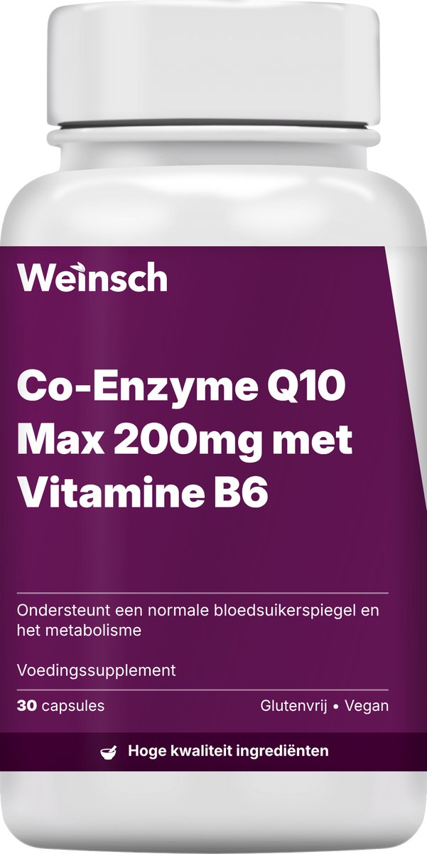 Weinsch Co-Enzyme Q10 Max 200mg met Vitamine B6 | 660mg | 30 capsules