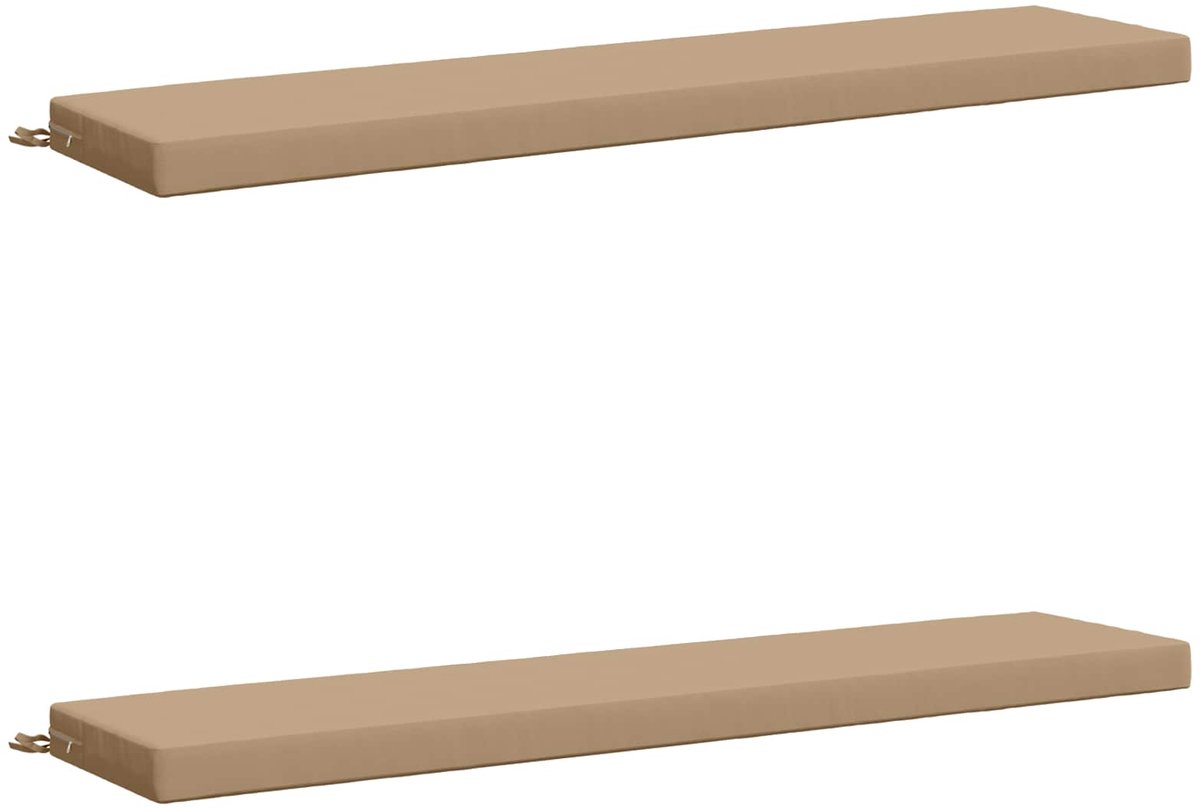 vidaXL Bankkussens - SOEST - 2 - st - 100% - Polyester - Zand - 200 - x - 40 - x - 8 - cm