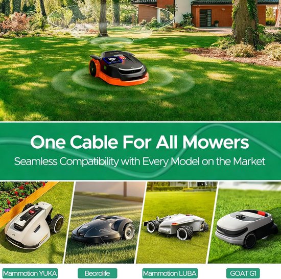 100 m begrenzingskabel voor robotmaaier, 12 kabelconnectoren, 12 aansluitklemmen, 50 haringen, accessoires voor robotmaaier, kabelaccessoireset, compatibel met Gardena Bosch Husqvarna, Stihl — afbeelding 5