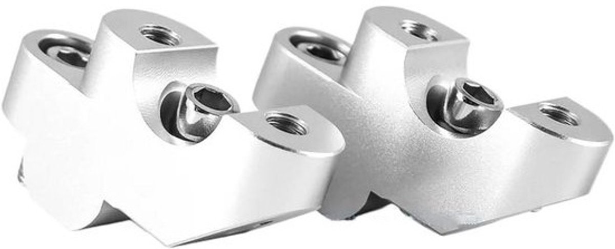 Stuurverhogers Motorfiets - Stuurverhoger Adapter - Rijcomfort Verbeteren - Directe Vervanging - 30mm Verhoging - Zwart Zilver