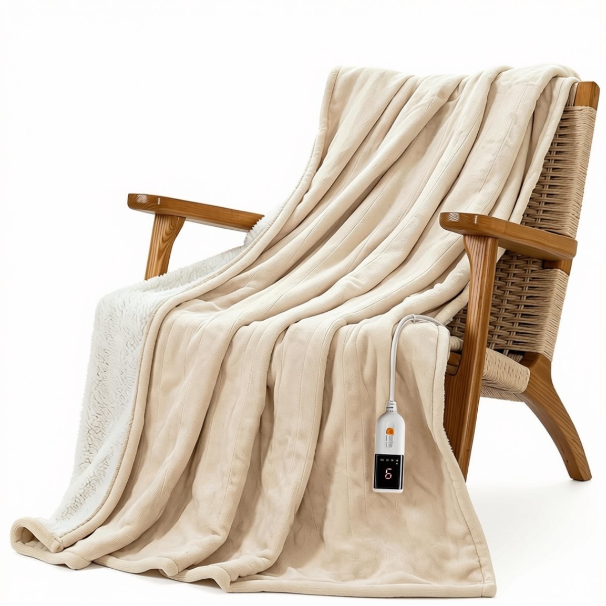 DYVNS® Elektrisch Fleecedeken - Warmtedeken - Knuffeldeken - 130x180cm - Beige