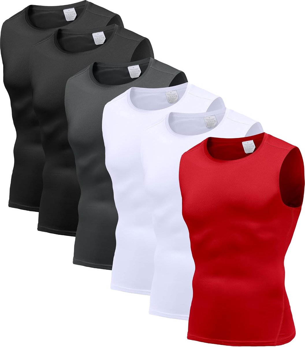 Heren 5 Pack Compressie Tank Tops Atletische Spier Tee Fitness Bodybuilding Mouwloos T-shirt