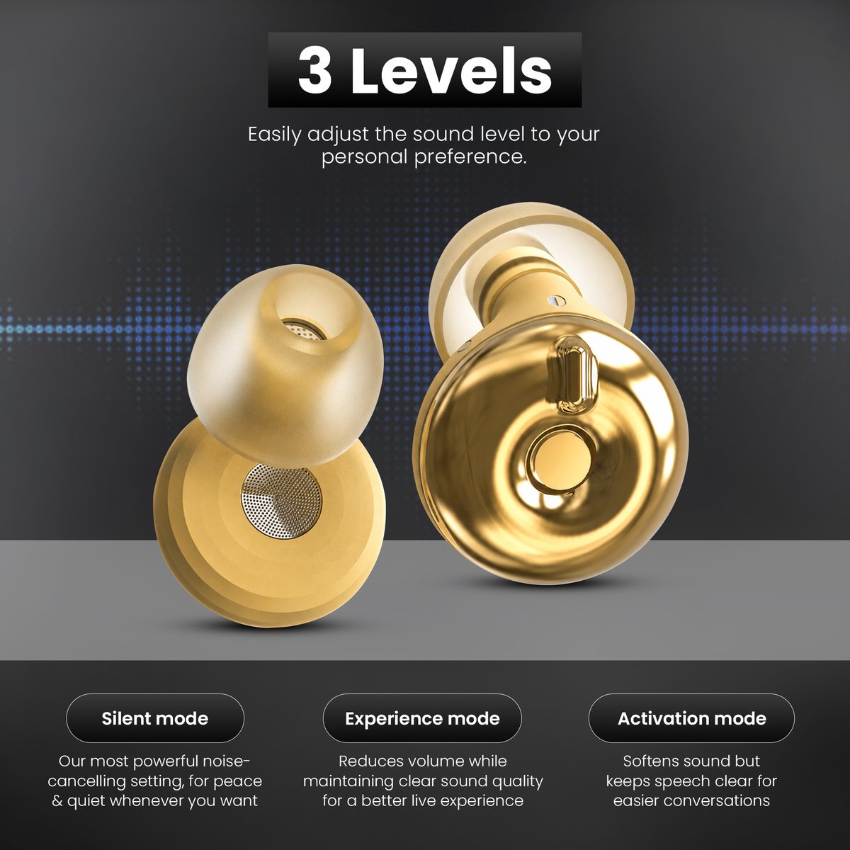 Reset noise reducing adaptable earplugs