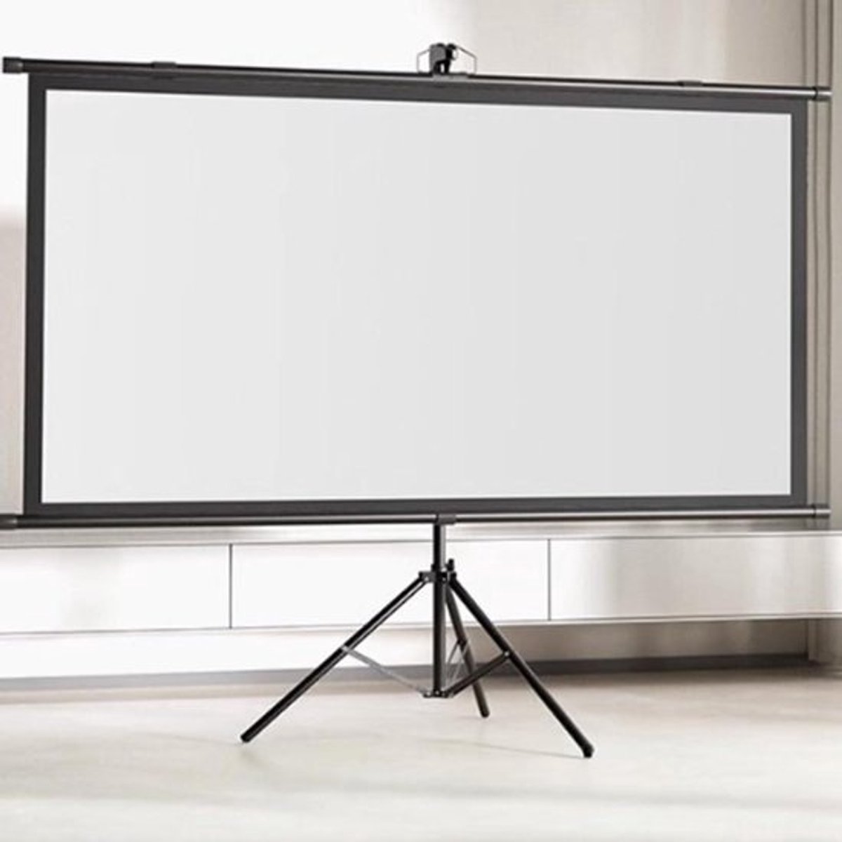 Draagbaar Projectiescherm - Filmscherm Standaard - Buitenfilm Avonden - Kreukbestendig HD Materiaal - 16:9 Beeldverhouding - Wit