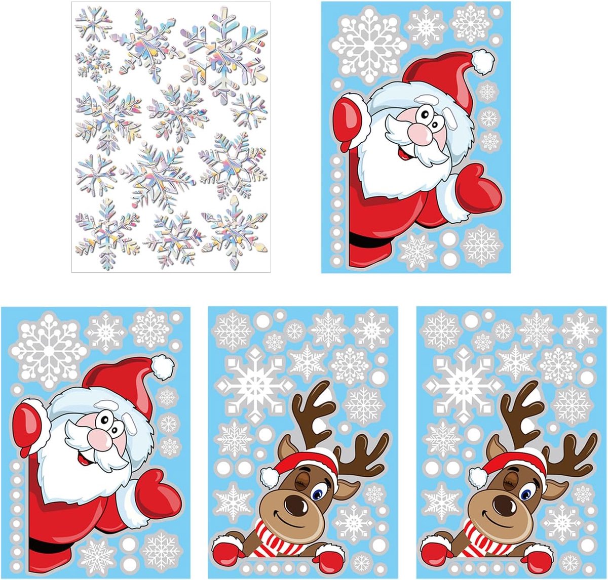 5 Vellen Sneeuwvlok Laser Venster Stickers, Kleurrijke Elektrostatische Glas Stickers, Prachtige Raam Decoraties, Geschikt Voor Woonkamer En Kamer Decoratie.