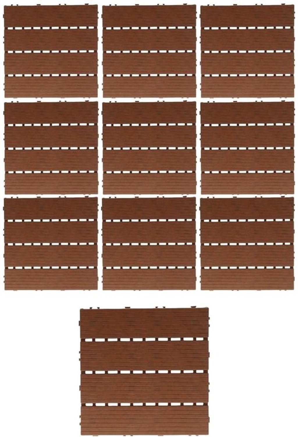 Tuintegels - Vloertegels voor buiten - Voor terrassen aanleggen - Zelfklevend - 30 x 30 cm - Donkerbruin