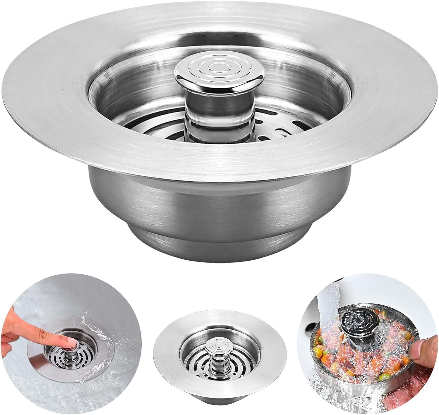 Drain Strainer | 3-in-1 pop-up, met universeel afvoerfilter, eenvoudige installatie